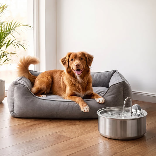 Merrow Fuente de Agua de Acero Inoxidable para Perros