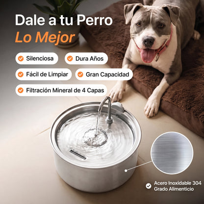 Merrow Fuente de Agua de Acero Inoxidable para Perros